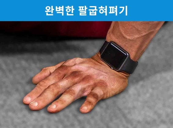 더 향상된 힘과 움직임을 위해 손가락을 충분히 넓게 벌립니다.